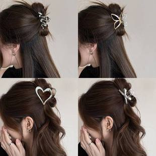 气质波浪金属抓夹女2025新款高级感中号鲨鱼夹后脑勺鸡窝头发夹潮