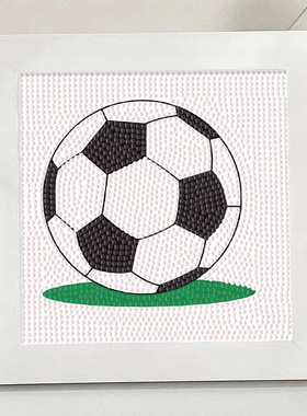 足球钻石贴画篮球幼儿园手工diy材料包砖石贴画儿童益智生日玩具