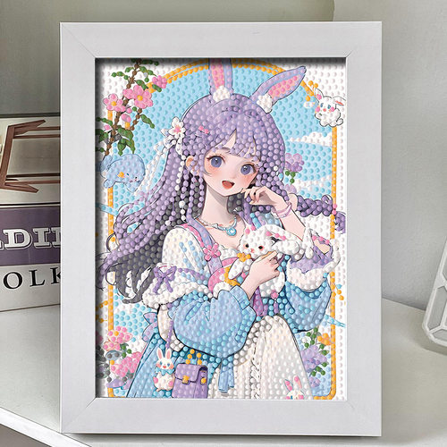 古风熊猫女孩钻石画手工diy材料