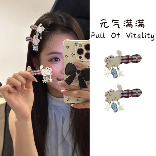 粉色小猫发夹可爱甜美