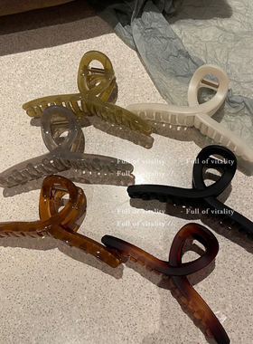 发量多超大号13cm大发抓琥珀雾面磨砂夹子随性后脑勺盘发抓夹发饰