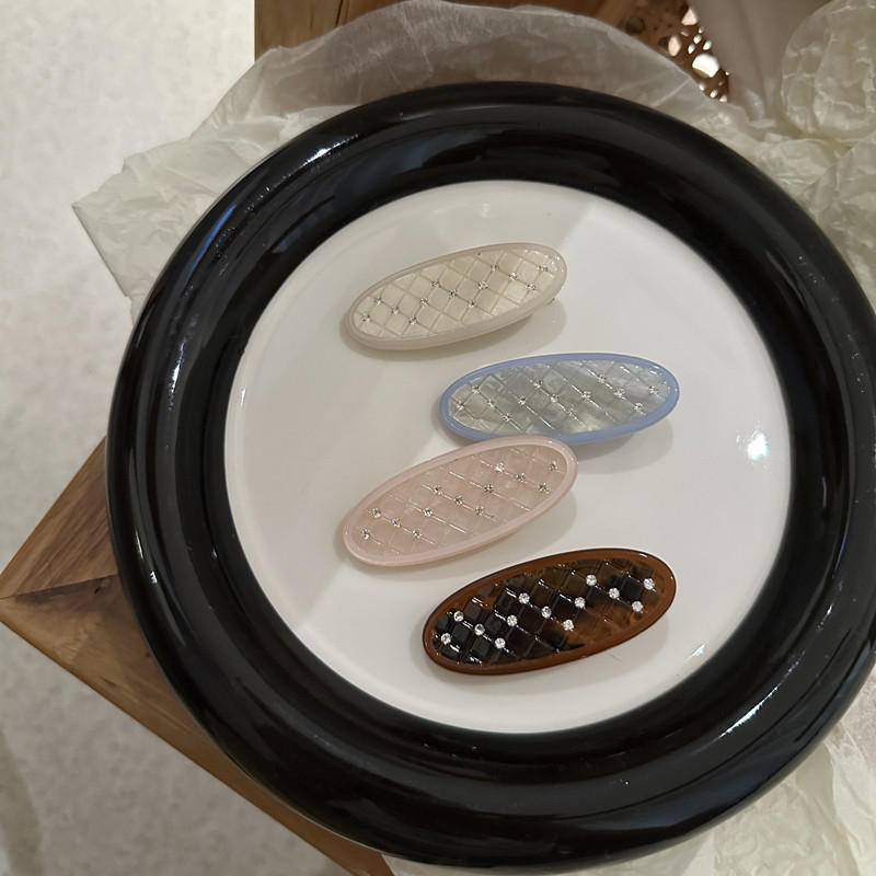 元气满满醋酸格纹点钻发卡女前额刘海夹侧边发夹子高级感鸭嘴夹,饰品/流行首饰/时尚饰品新,发饰,淘宝优惠券,粉丝福利购,淘宝优惠卷