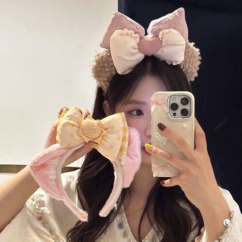 元气满满韩系ins风甜美少女心可爱蝴蝶结毛绒发箍洗脸敷面膜头箍