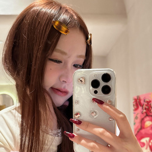 ins糖果色韩系发夹醋酸多巴胺2025新款 百搭侧边刘海碎发鸭嘴夹