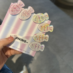 元 气满满可爱卡通小鱼发夹女前额侧边夹子百搭少女感ins发饰