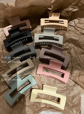 大号韩国ins橡皮磨砂米白网红夹子发抓后脑勺随性抓夹洗澡发夹