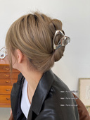 韩气girl 不规则金属高级感抓夹简约后脑勺盘发高端时尚 鲨鱼夹