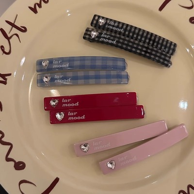 发夹甜美气质爱心水钻鸭嘴夹