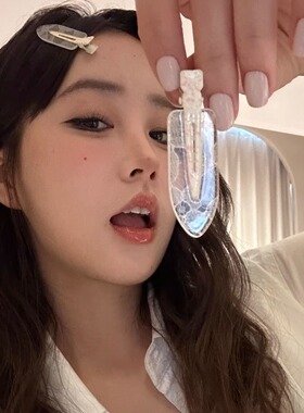 渐变开心常驻花纹前额发夹气质
