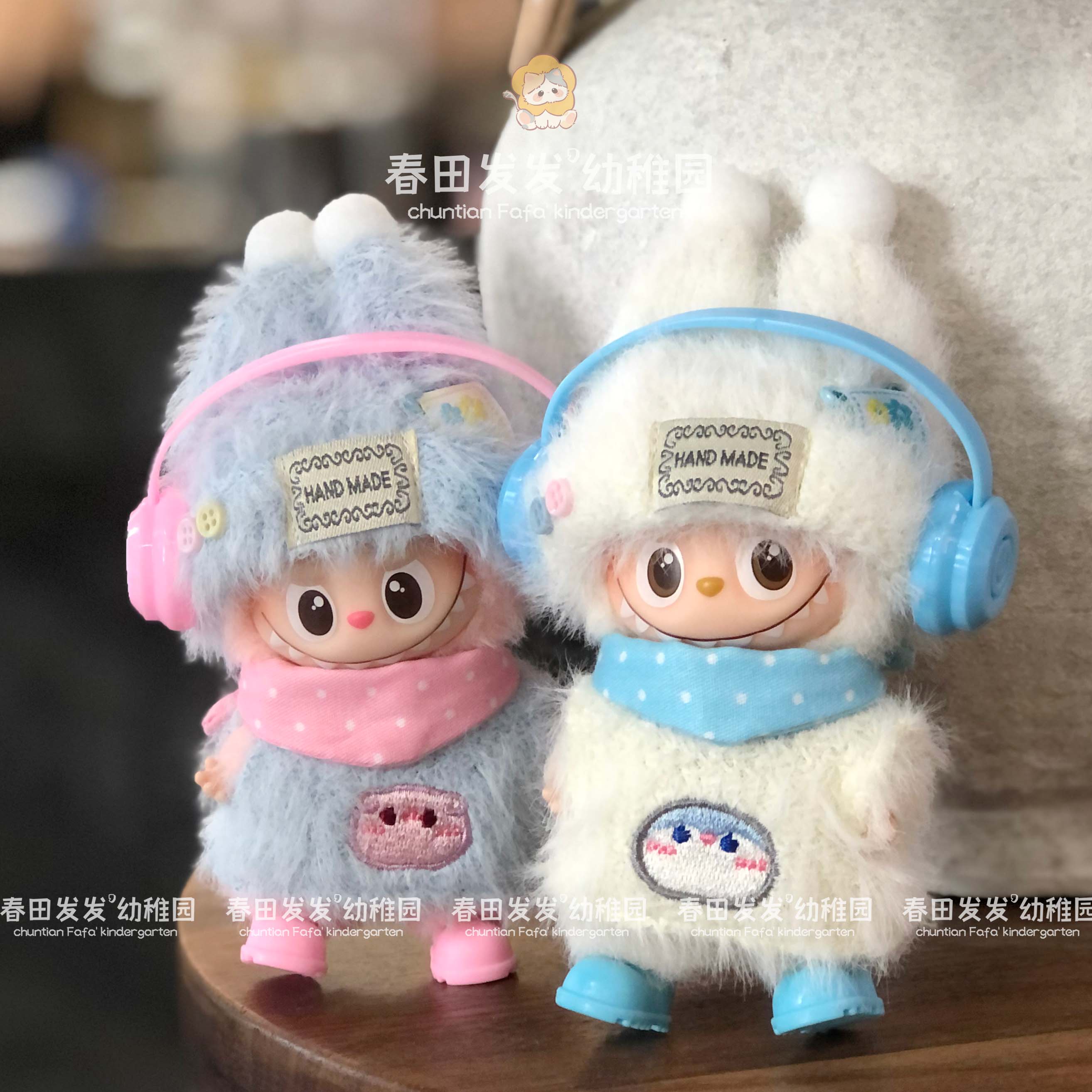 labubu4.0娃衣秋冬毛衣帽子套装手作拉布布衣服搪胶公仔换装配饰