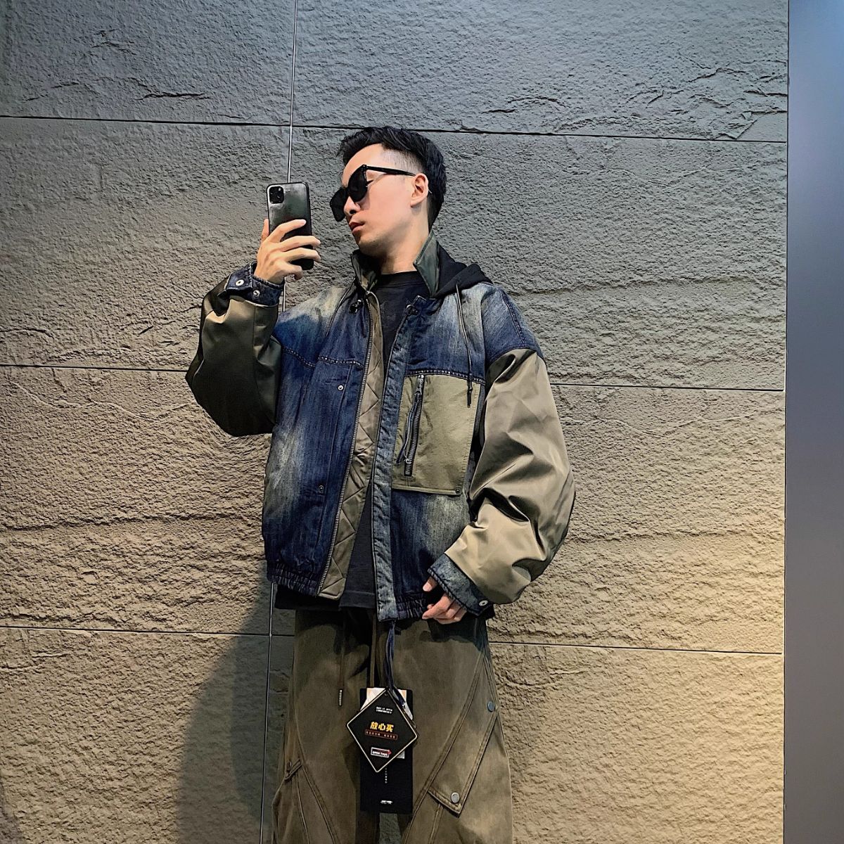 uus极寒系列贼帅牛仔机能风解构立裁设计师重磅羽绒服