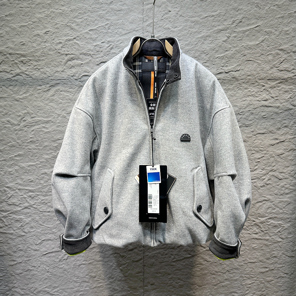 易麦正品款短款宽松90白鹅绒羽绒服男立领保暖外套设计感柔