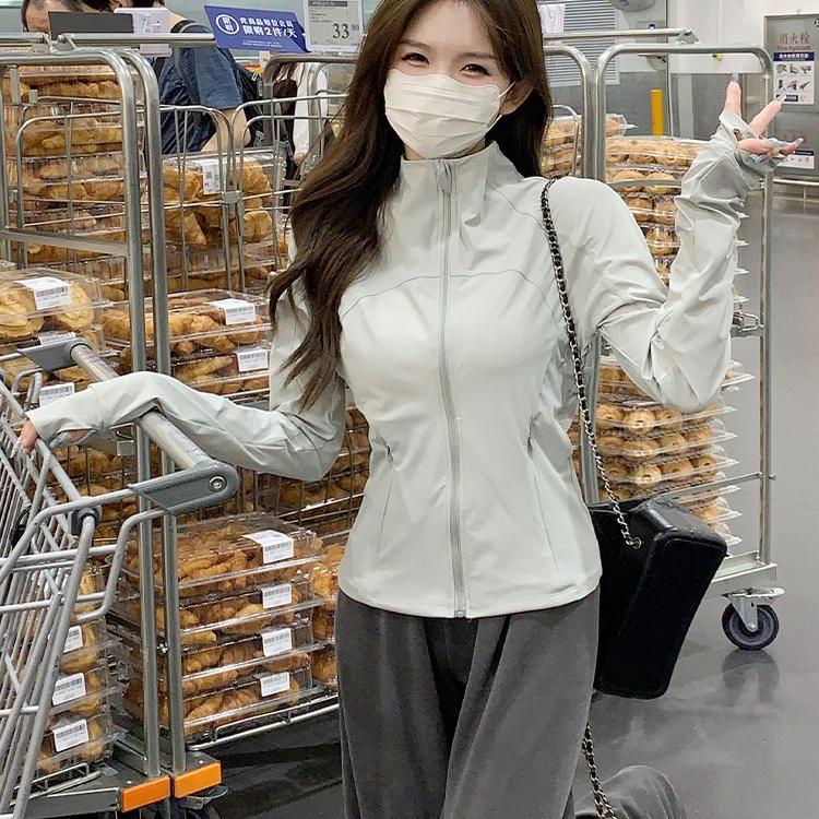 日本代购GP防晒衣女新款户外修身防紫外线薄款冰丝瑜伽服防晒外套