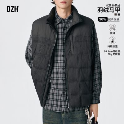 男士马甲轻薄羽绒冬季保暖内搭男款2025新款立领坎肩羽绒服内胆男