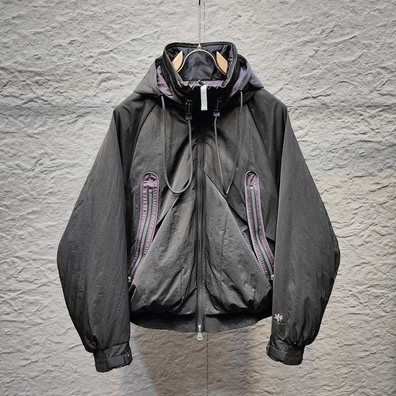 易麦正品男士宽松休闲可收纳连帽高档90白鸭绒羽绒服外套飞行夹克