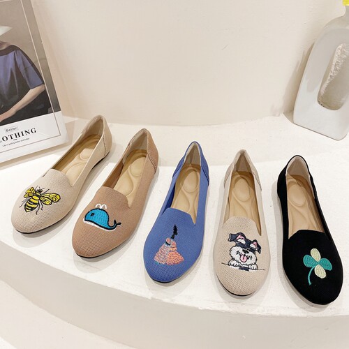 REREJOY王妃女鞋针织飞织电绣