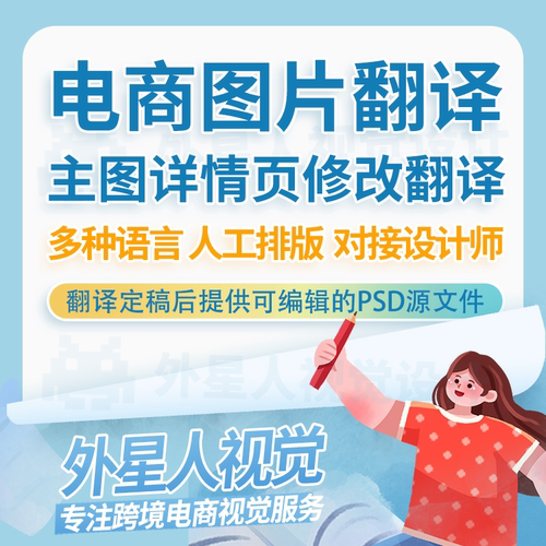 shopify虾皮装修改美工PS处理主图片翻译详情页中文转英文繁体AI