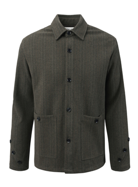 UPUP STREET 25SS秋冬复古双色格纹打褶纽扣衬衣修身版型老钱衬衫