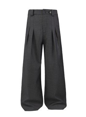 UPUP STREET 秋冬新款TR混纺宽松阔腿裤褶皱西裤修身长裤男女同款