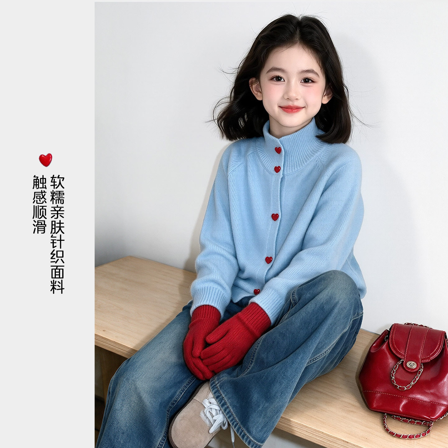 图图小象童装女童毛衣2026冬装新款儿童洋气针织衫外套上衣中大童