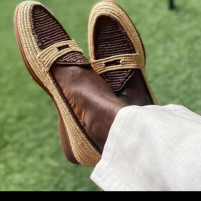 男士非遗纯手工编织乐福鞋STAB