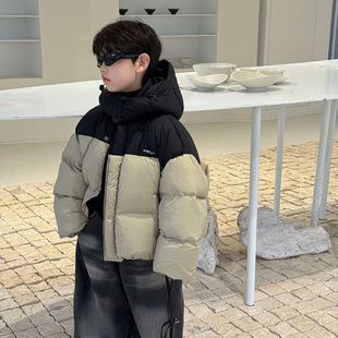 貌貌妈家2025冬季新品儿童加厚羽绒服男童防寒新国标90白鸭绒外套