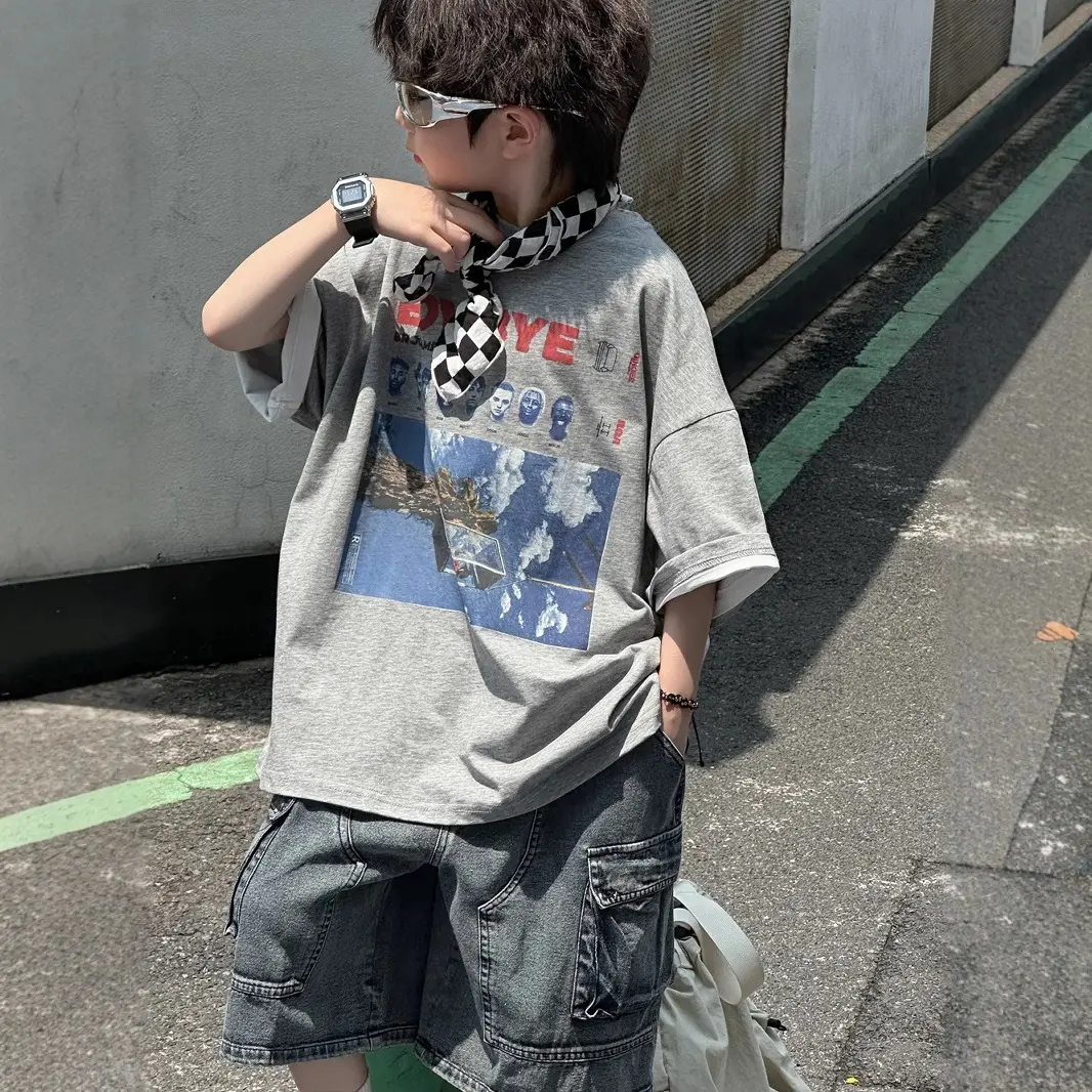 貌貌妈家韩版童装2025夏季新款儿童短袖T恤纯棉男童宽松洋气短袖