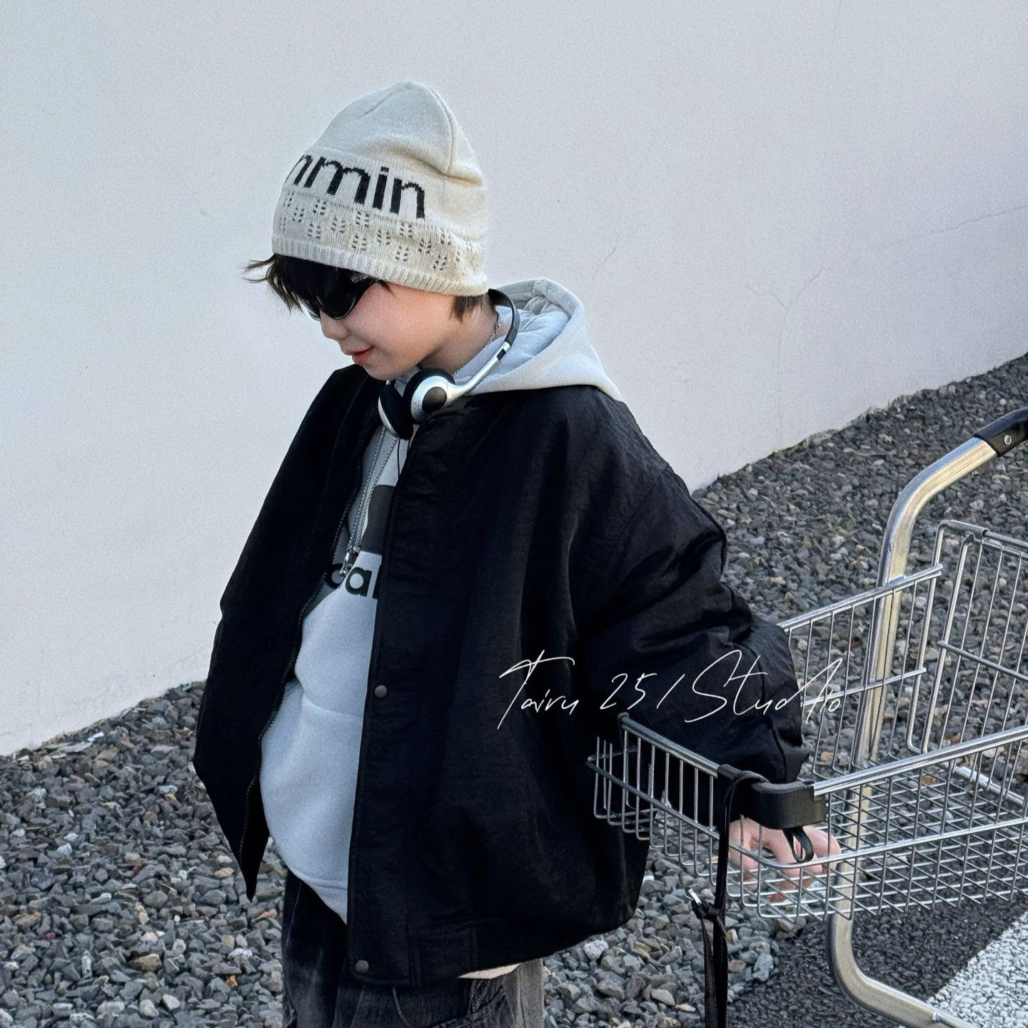 儿童韩版加厚飞行棉夹克连帽棉服