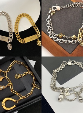 麦MQ手链珍珠吊坠链条钻多层