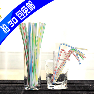 一次性罐装可乐雪碧王老吉豆浆弯曲吸管18/21cm口径0.5cm100支/包