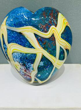 淄博琉璃花瓶爱心摆件家居装饰品客厅玄关电视柜酒柜乔迁送礼