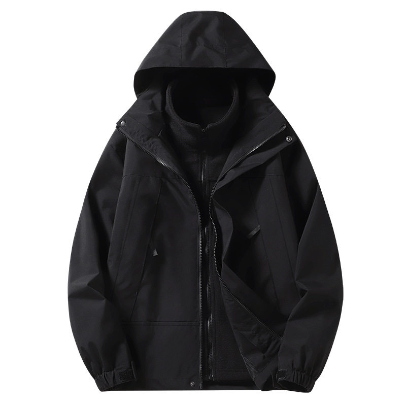 冲锋衣三合一防泼水外套女可拆卸2025新款户外男士登山服定制LOGO