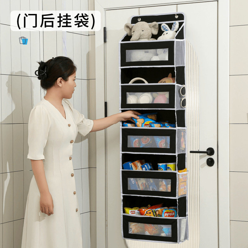 新款收纳挂袋布艺挂式多层带兜杂物收纳袋大容量内衣袜子储物挂袋