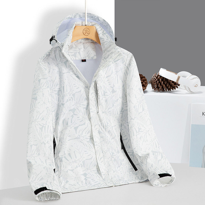 户外单层冲锋衣女春秋滑雪耐磨情侣登山服女薄款迷彩外套徒步长袖