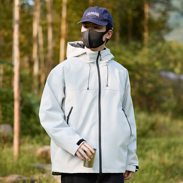 户外春秋季单件冲锋衣夹克外套男女同款情侣款拼色运动登山风衣潮