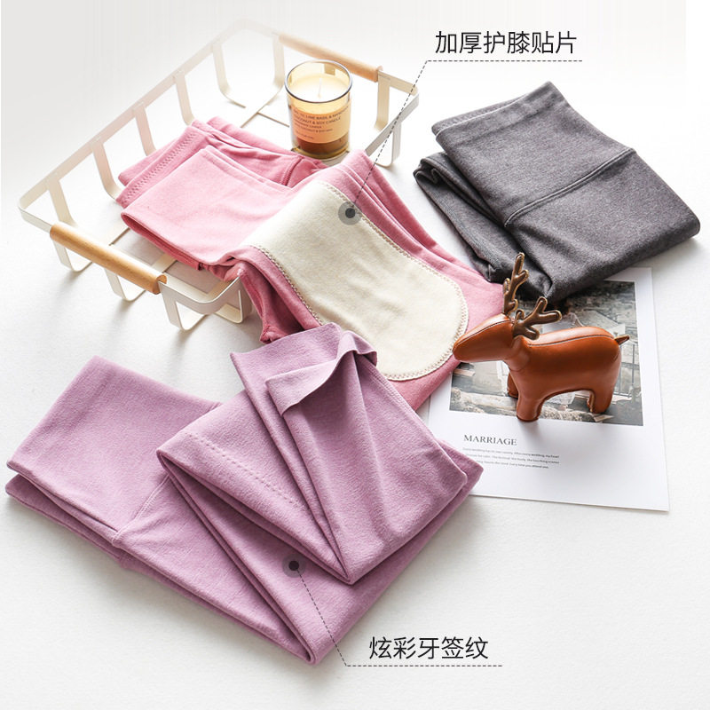 秋冬新品女士蚕丝贴片发热保暖裤高腰收腹保暖秋裤女
