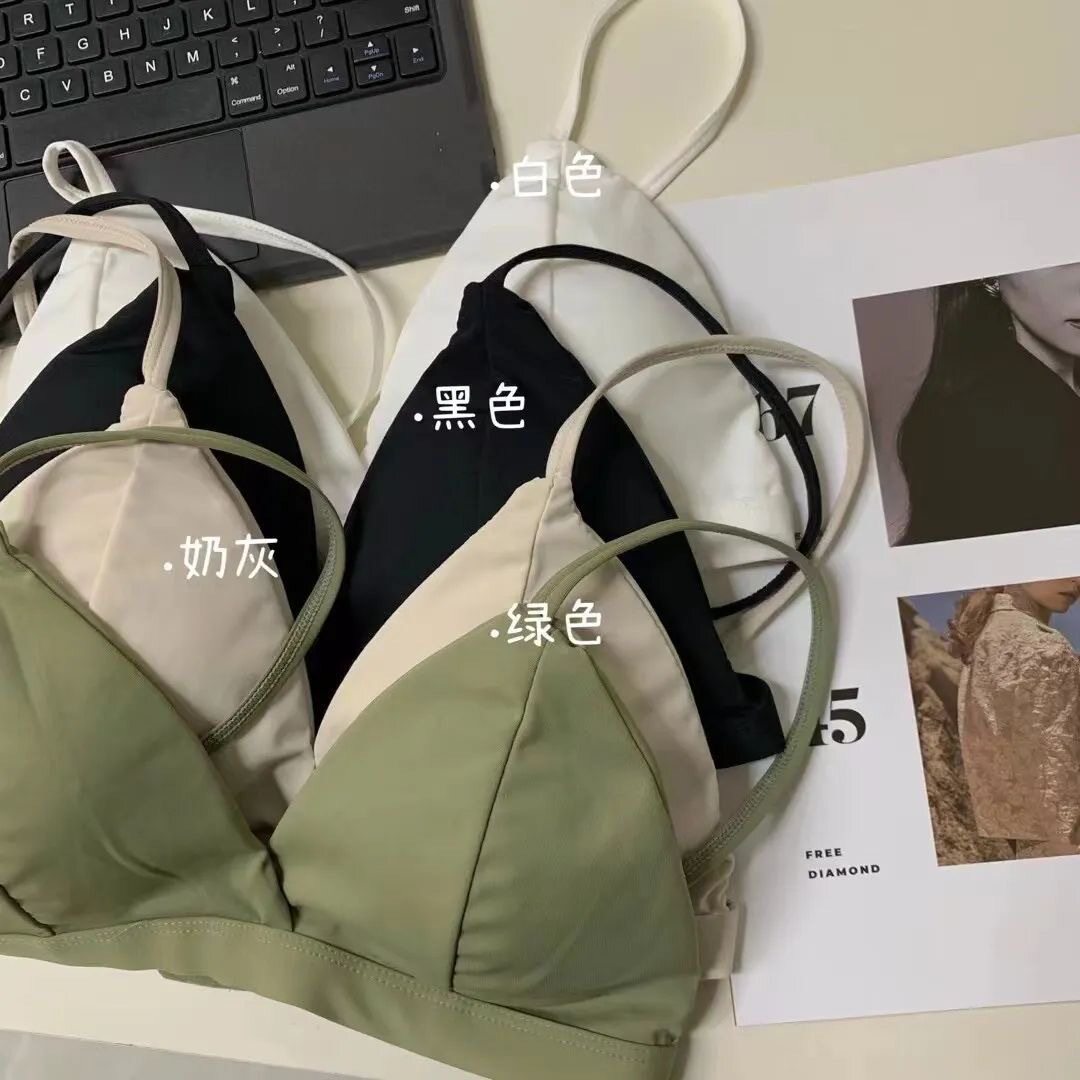 直销性感三角杯美背抹胸内衣女无钢圈聚拢垂无痕文胸