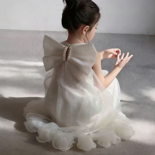 女童公主裙2026夏季 儿童天使翅膀超仙生日礼服裙蓬蓬裙网纱连衣裙