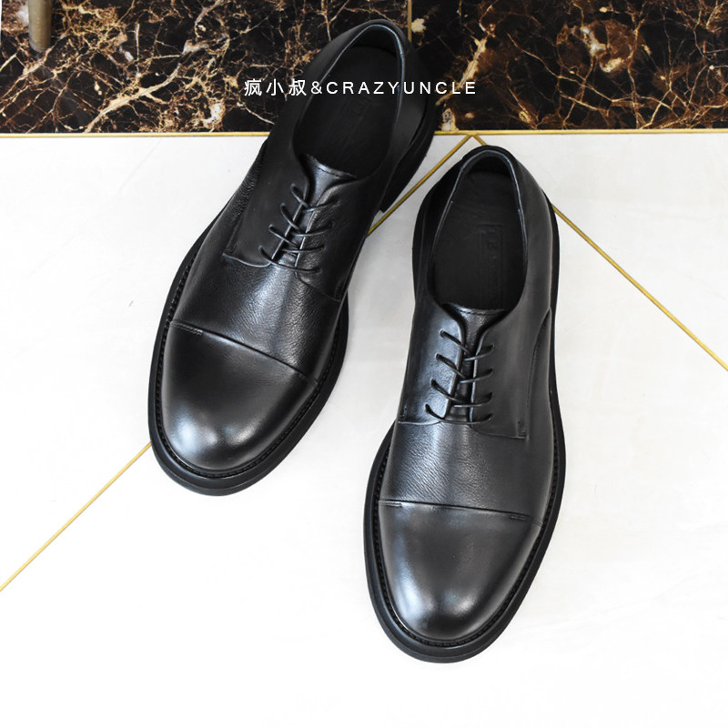 增高3.5/英伦复古手工真皮三接头商务正装皮鞋男圆头厚底休闲男鞋,流行男鞋,正装皮鞋,淘宝优惠券,粉丝福利购,淘宝优惠卷