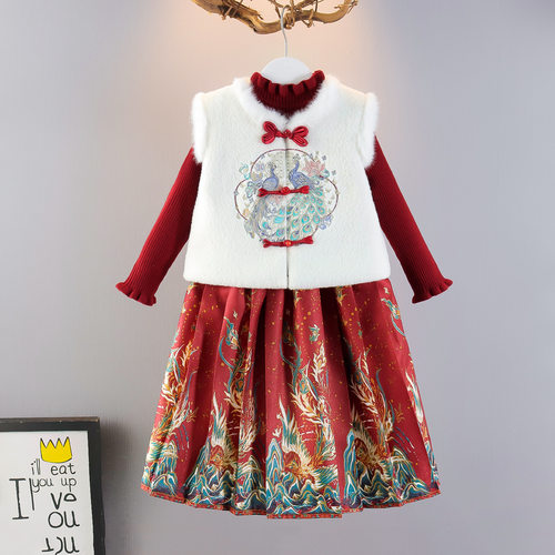 女童汉服马面裙加厚两件套