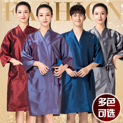 美发客袍网红款理发店客服染发衣美容院发廊剪发和服变色防水定制