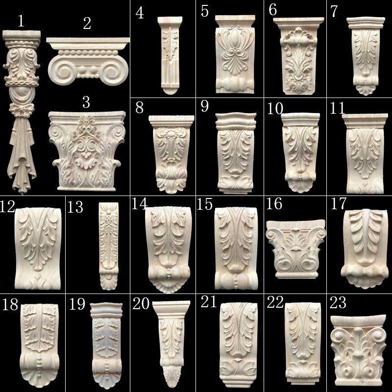 实木雕花片梁托柱头门头花实木贴花装饰罗马柱头欧式雕花帽头角花,家居饰品,木雕,淘宝优惠券,粉丝福利购,淘宝优惠卷