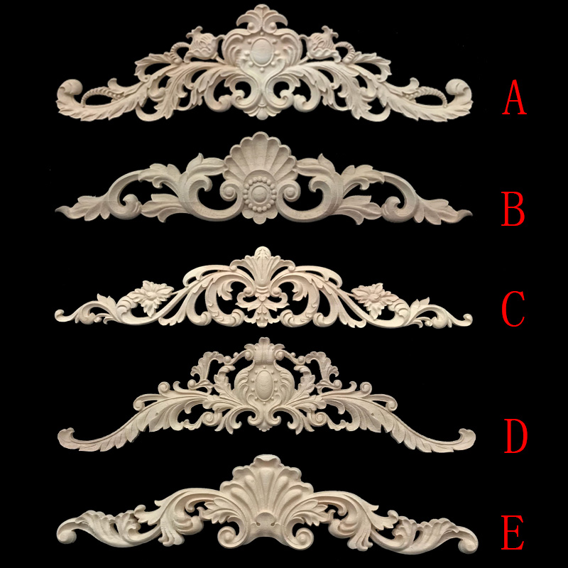 东阳木雕花片欧式实木花角花贴花贴片家具配件木花门花精雕花装饰