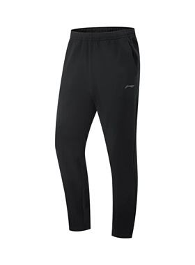 李宁男子直筒加绒保暖针织运动裤运动休闲长裤2025冬AKLV835