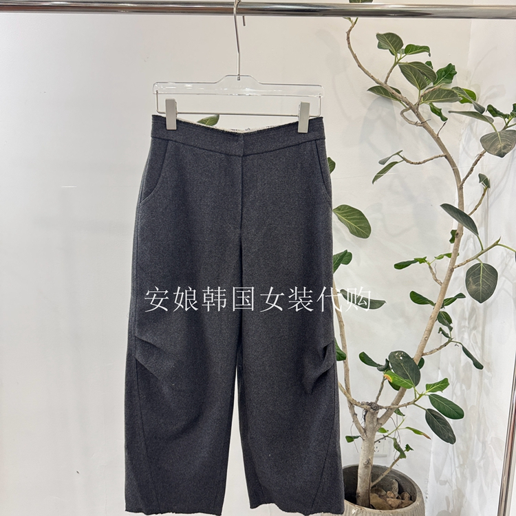 TABLENEUF阔腿羊毛九分休闲裤