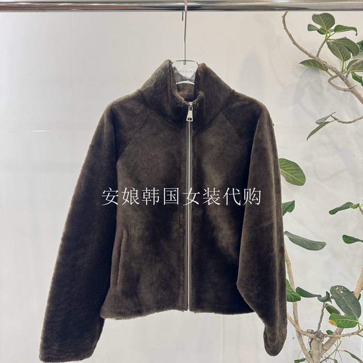 PH23立领拉链皮毛一体皮草外套