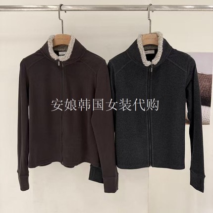 安娘韩国代购东大门女装2025冬羊羔毛立领拉链显瘦磨毛外套BV0158