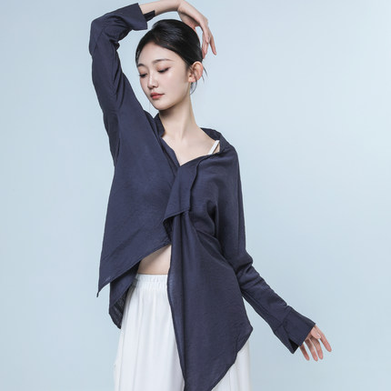 朵棠新款现代舞练功服上衣舞蹈衬衫宽松飘逸女舞蹈衬衣表演服装