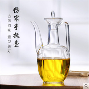 仿宋代玻璃手执壶耐高温点茶瓜楞百戏酒壶可电陶炉加热茶水壶玻璃