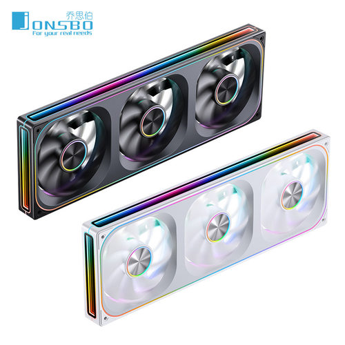 乔思伯ZA120/240/360连体积木风扇ARGB同步风扇12CM四面千层镜